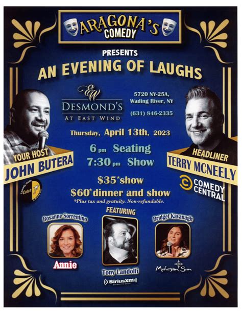 Aragona's Comedy Presents an Evening of Laughs .